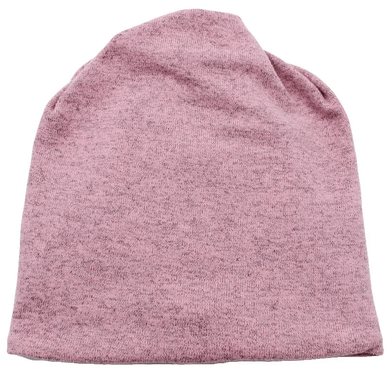 Fashion Multifunction Solid Color Hat Scarf for Women - SF1681, in pink, made of polyester and acrylic for warmth and style.